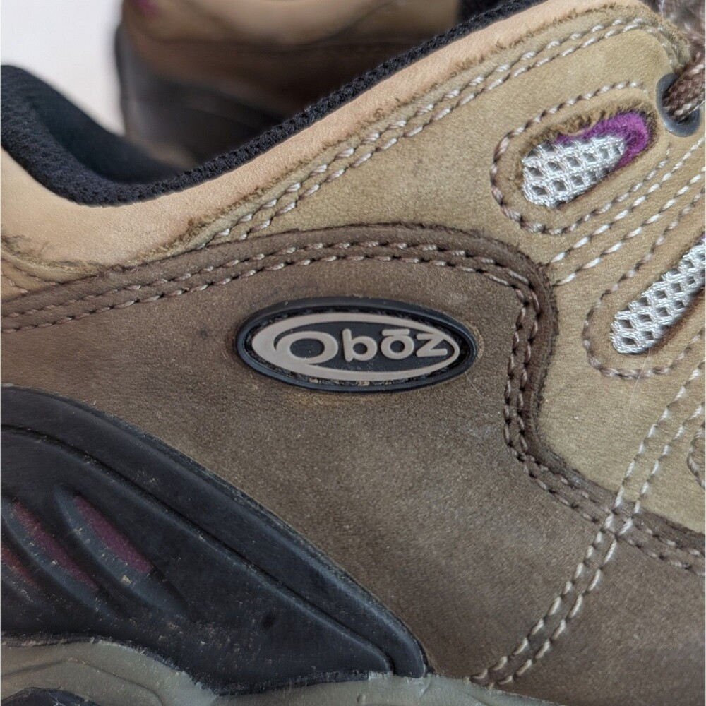 Oboz Sawtooth II Hiking Boots Women's Sz 10 Brown Tan Purple Waterproof Gorpcore - Picture 5 of 14